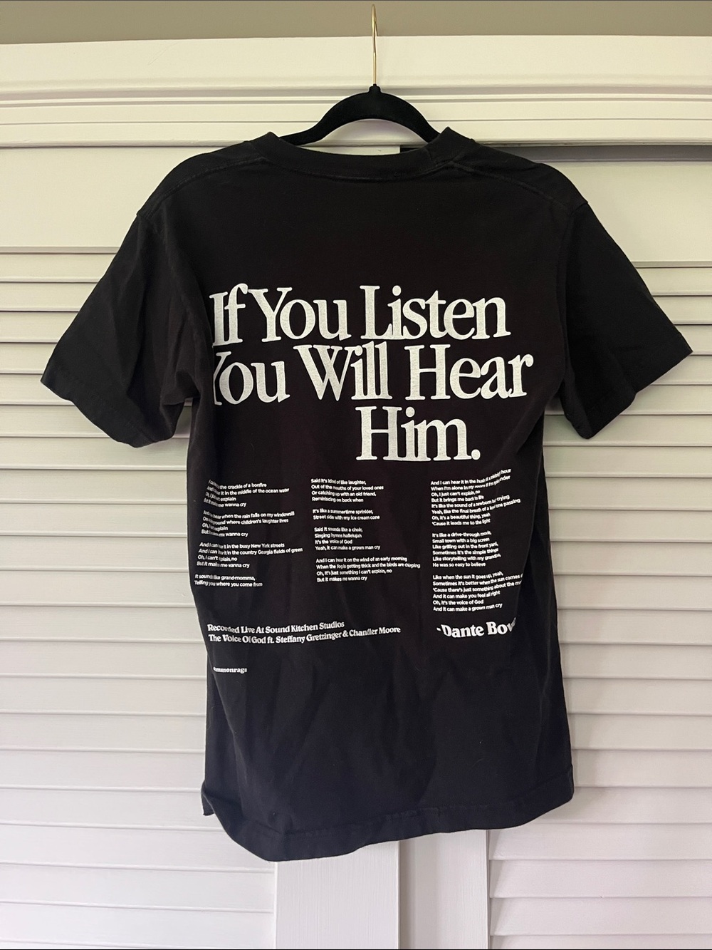 Black Graphic Men's Tee - If You Listen You Will Hear Him